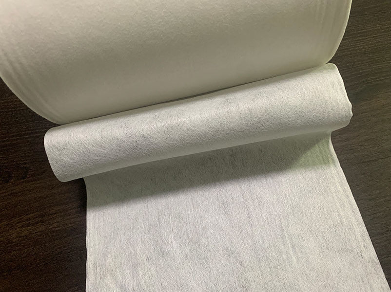50 گرم پارچه نبافته پلی استر سفید و ویسکوز Spunlace برای پارچه پنبه ای، پد، دستمال مرطوب مرطوب